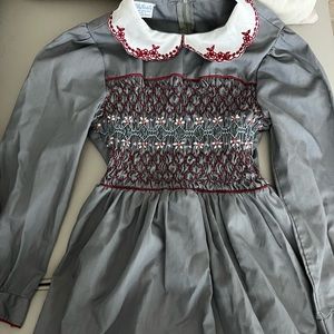 Vintage Polly Flinders - Girls Gray & Floral Dress - SZ: 7